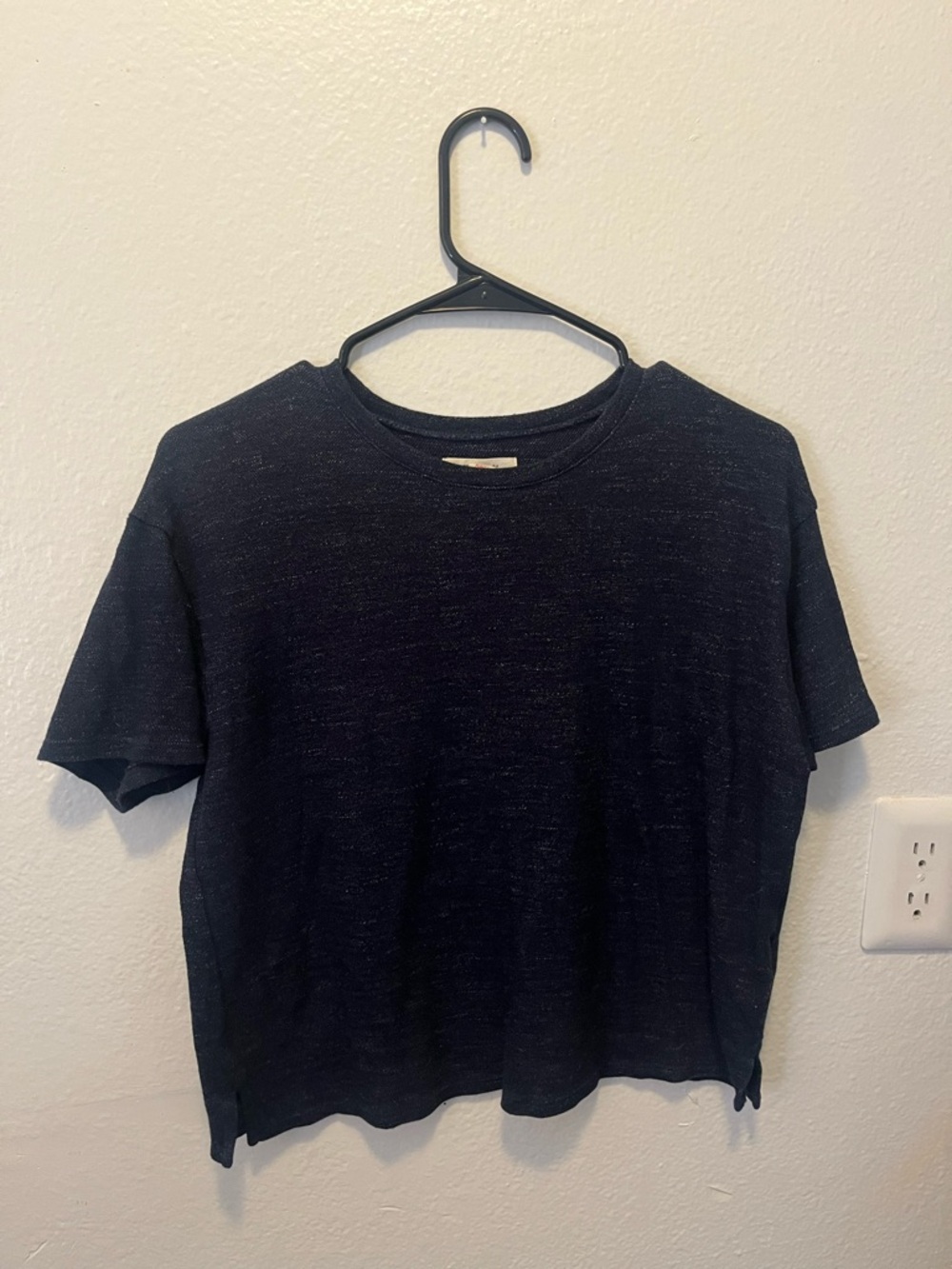 ✨Madewell Navy Short Sleeve Crop Tee - Picture 2 of 4